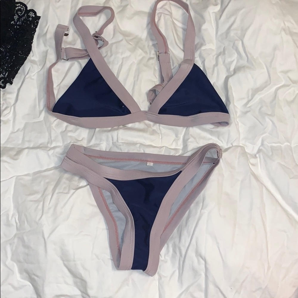 Navy and purple bikini